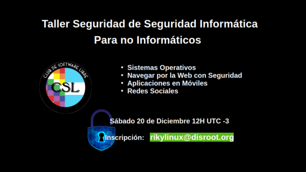 Publicidad del taller Seguridad informática para no informáticos